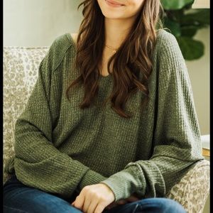 Free People Santa Clara Thermal Army Green